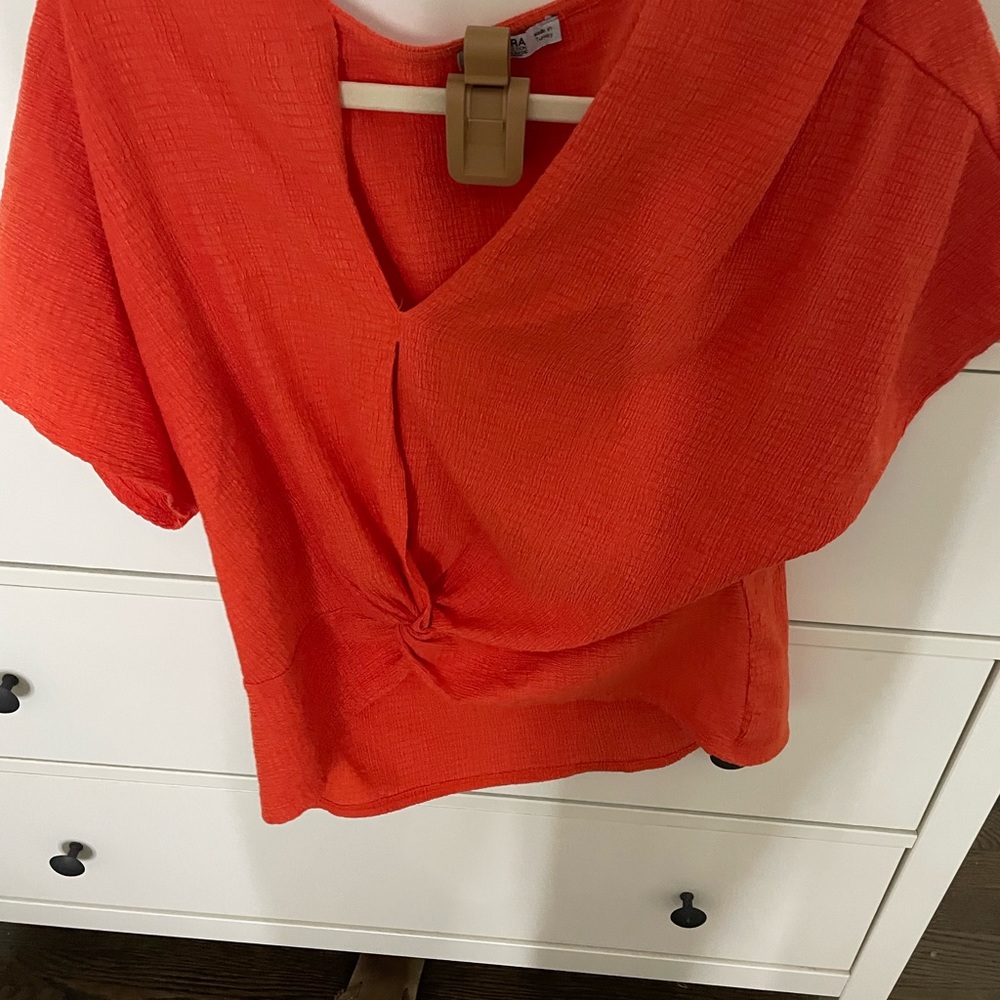 Orange Zara shirt